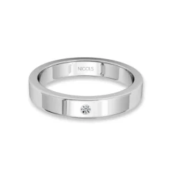 Alianza De Boda Freya Oro Blanco 4,0Mm Diamante 0.02