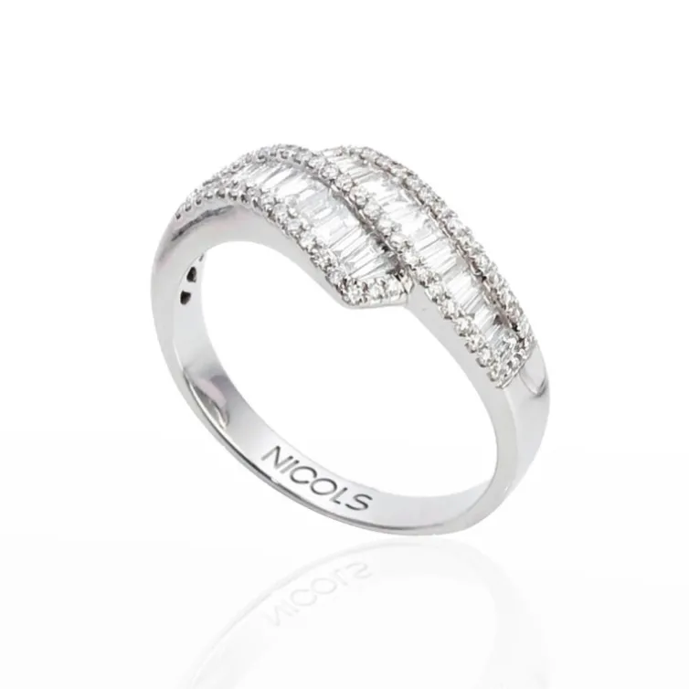 Anillo Alianza Abelia 0.64 Oro Blanco