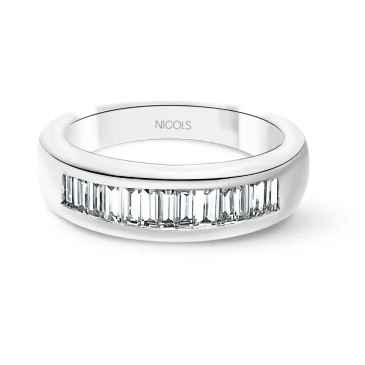 Anillo Alianza Abelia 0.70 Oro Blanco