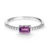 Anillo Amatista Delphina Diamantes Oro Blanco