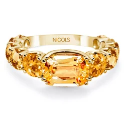 Anillo Citrino Rainbow Oro Amarillo