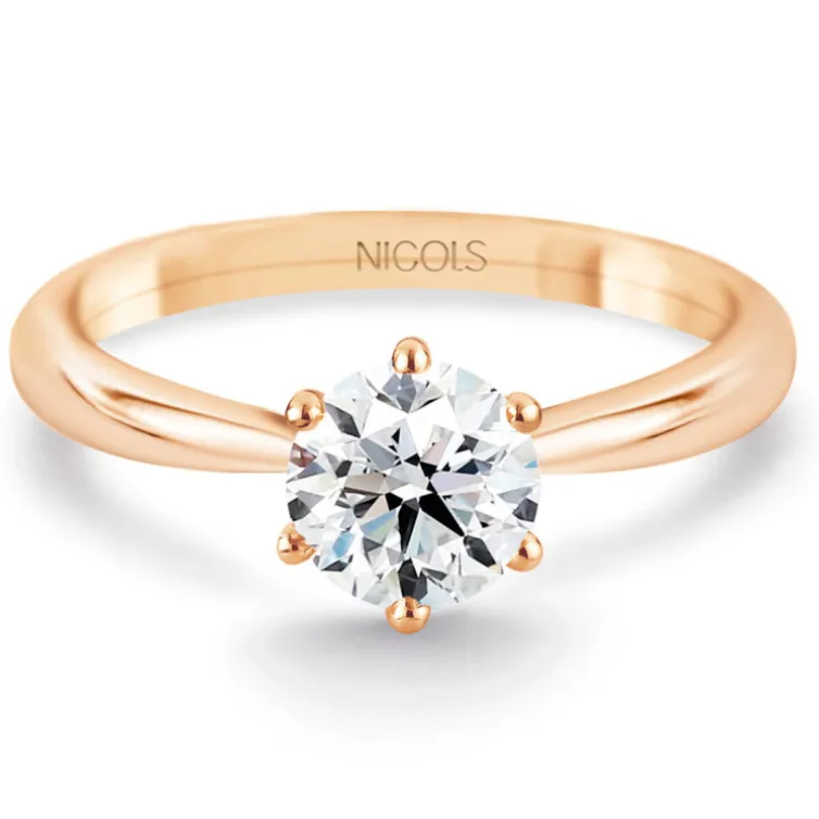 Anillo compromiso con diamante 0,10 a 0,70 Ct. Alexia Oro rosa