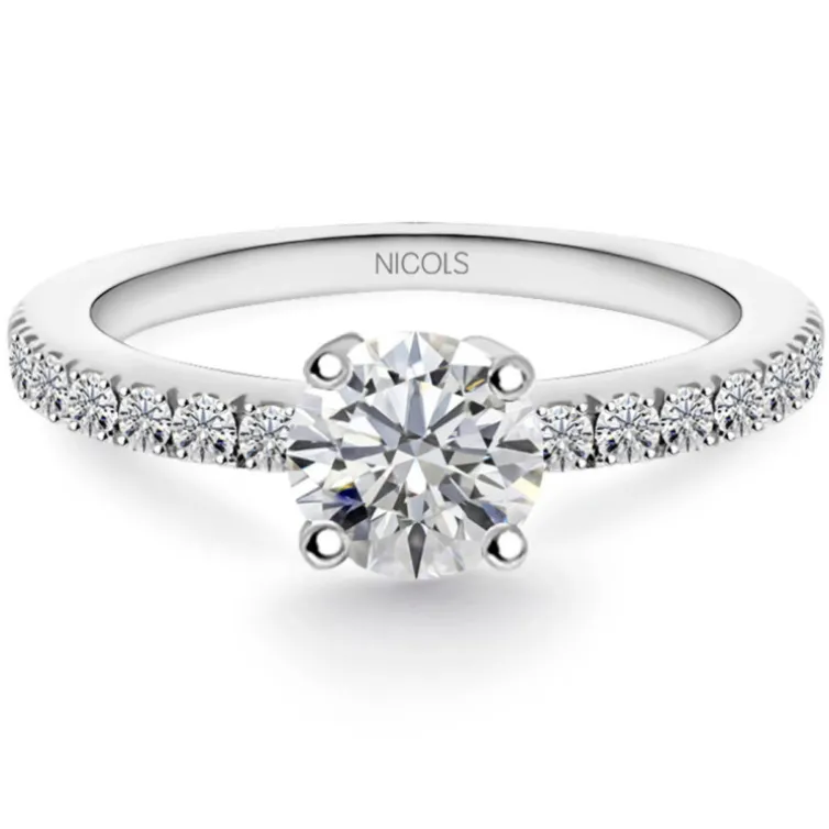 Anillo Compromiso Dafne Oro Blanco (18Kt) con Diamante 0.30-1.00ct
