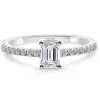 Anillo Compromiso Dafne Petit Diamante Esmeralda 0.30 Oro Blanco