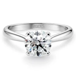 Anillo compromiso diamante 0,10 a 0,70 Ct Nicole oro blanco 18K