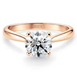 Anillo compromiso diamante 0,10 a 0,70 ct Nicole oro rosa 18K