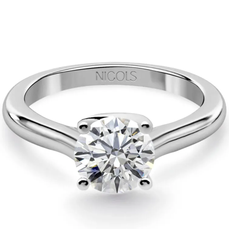 Anillo compromiso diamante 0,10 a 0,70 quilates solitario Megan platino