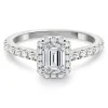 Anillo Compromiso Diamante 0.50 Talla Esmeralda Seline