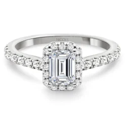 Anillo Compromiso Diamante 0.50 Talla Esmeralda Seline