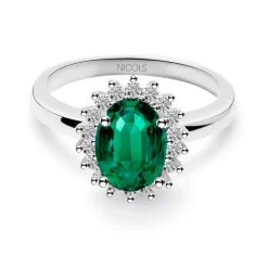 Anillo Compromiso Esmeralda Dalia 1.30