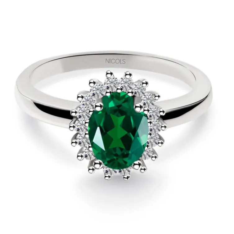 Anillo Compromiso Esmeralda Dalia 1.00
