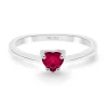 Anillo Compromiso Solitario Rubí Corazón Isabella 0.20Ct