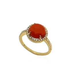 Anillo Coral Diamantes Red Velvet 11Mm