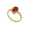 Anillo Coral Oval Red Velvet 11X8Mm
