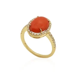Anillo Coral Oval Red Velvet 14X11Mm