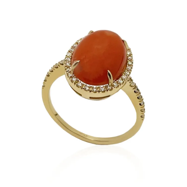 Anillo Coral Oval Red Velvet 15X112Mm