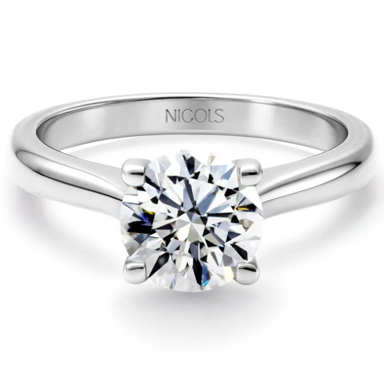 Anillo de diamante 0,10 a 0,70 Ct. Platino Nancy