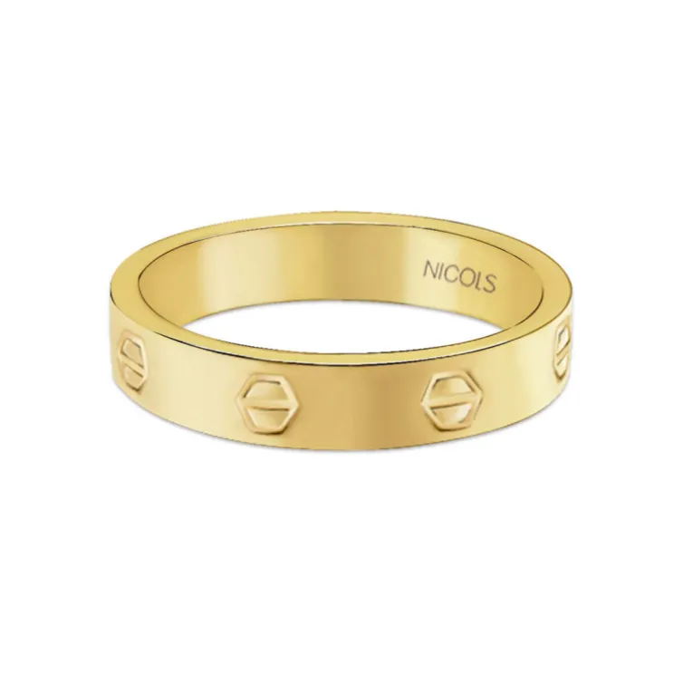 Anillo de Oro Tornillos Armonía 4mm
