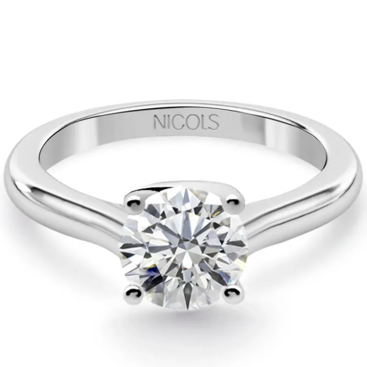 Anillo diamante 0,10 a 0,70 quilates solitario Megan oro blanco