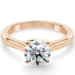 Anillo diamante 0,10 a 0,70 quilates solitario Megan oro rosa