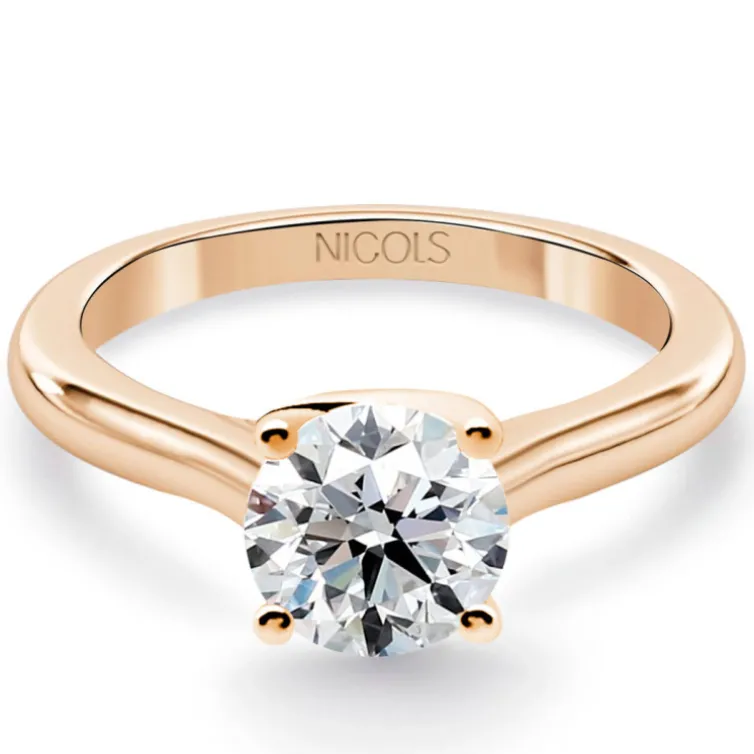 Anillo diamante 0,10 a 0,70 quilates solitario Megan oro rosa