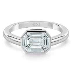 Anillo Diamante 0.55 Ct Talla Esmeralda Vrait Horizontal
