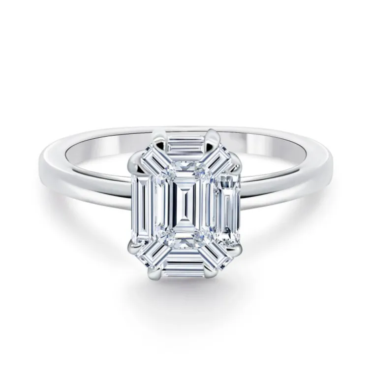 Anillo Diamante 0.70 Ct Talla Esmeralda Vrait