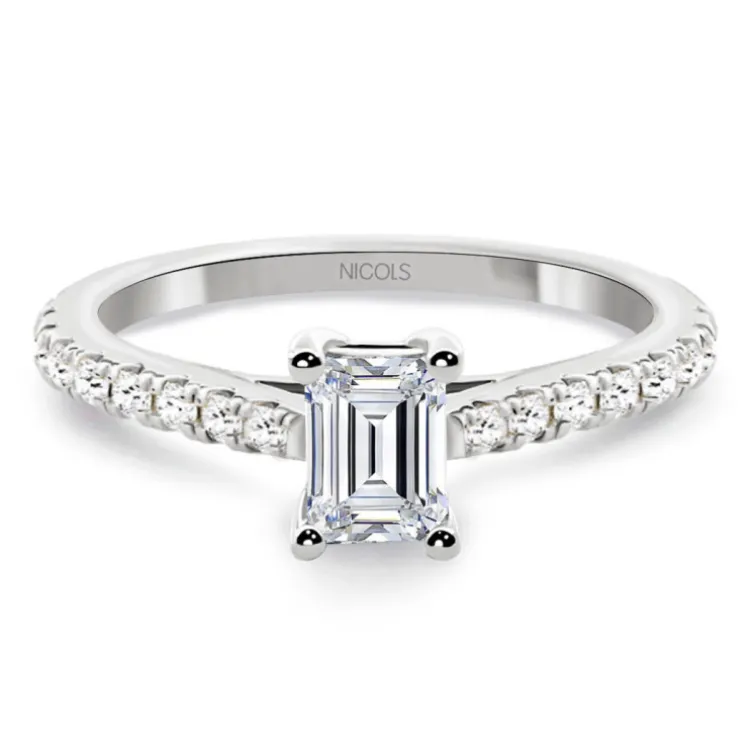 Anillo Diamante 0.50 Esmeralda Camille
