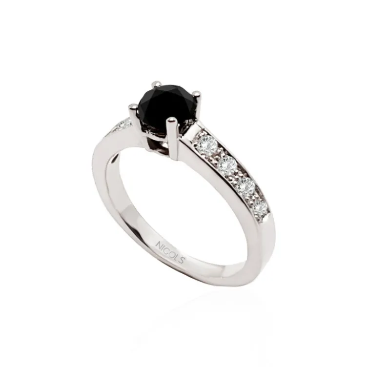 Anillo Diamante Negro Amelie Noir 0.65Ct
