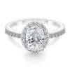 Anillo Diamante Oval 0.70 Sunset Oro Blanco