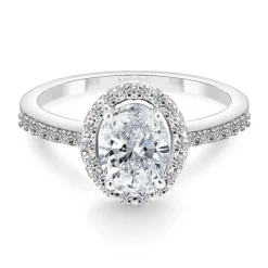 Anillo Diamante Oval 0.70 Sunset Oro Blanco