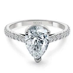 Anillo Diamante Pera Solitario y Diamantes 1.67