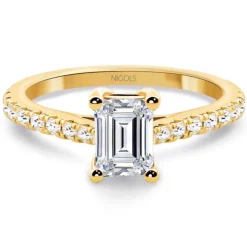 Anillo Diamante talla esmeralda Camille 0.60 Oro Amarillo
