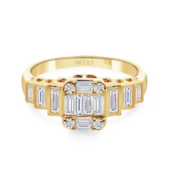 Anillo Diamantes 0.90 Minerva Oro Amarillo