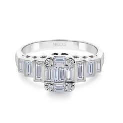 Anillo Diamantes 0.90 Minerva Oro Blanco