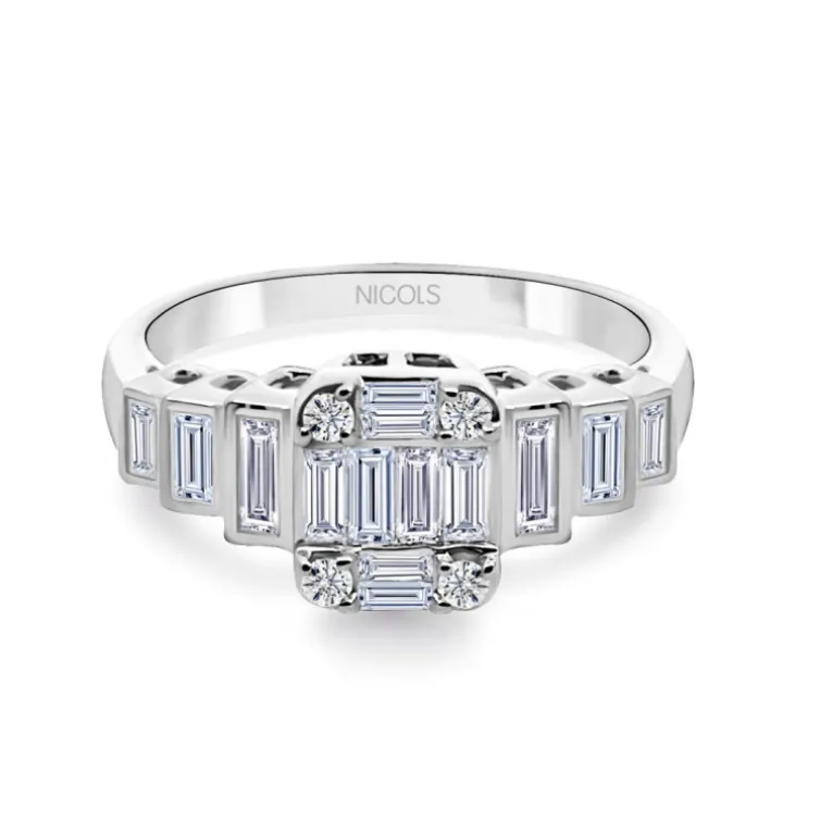 Anillo Diamantes 0.90 Minerva Oro Blanco