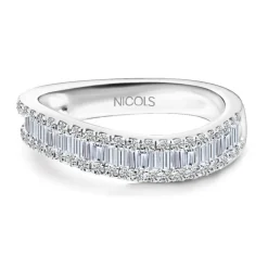 Anillo Diamantes Abelia 0.60 Oro Blanco Onda