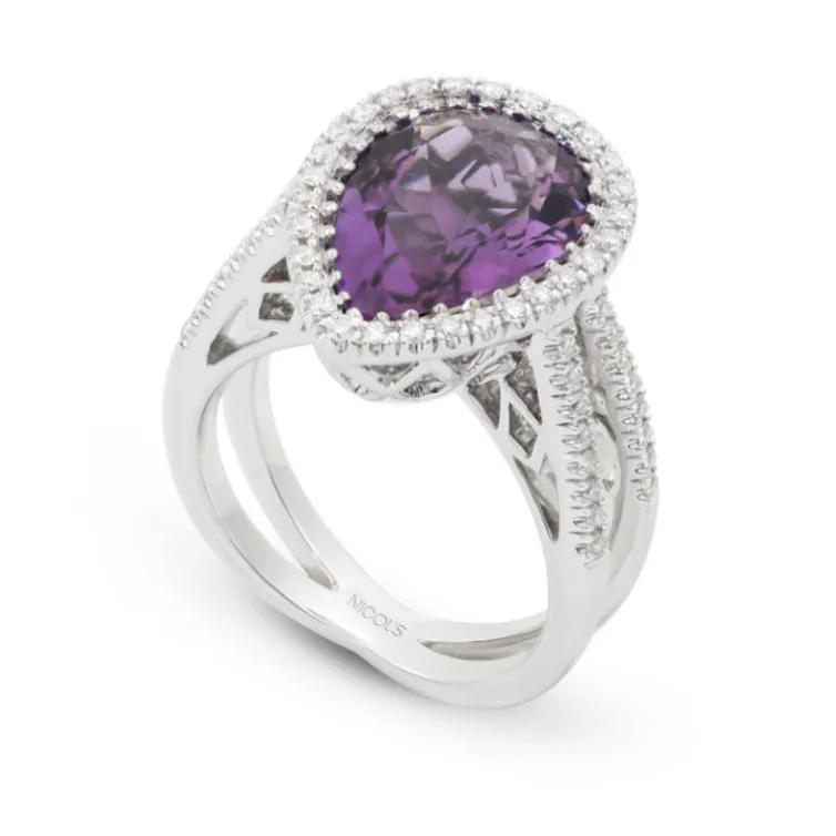 Anillo Diamantes Amatista Aires Del Este