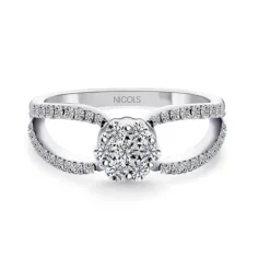 Anillo Diamantes Camelia Onda