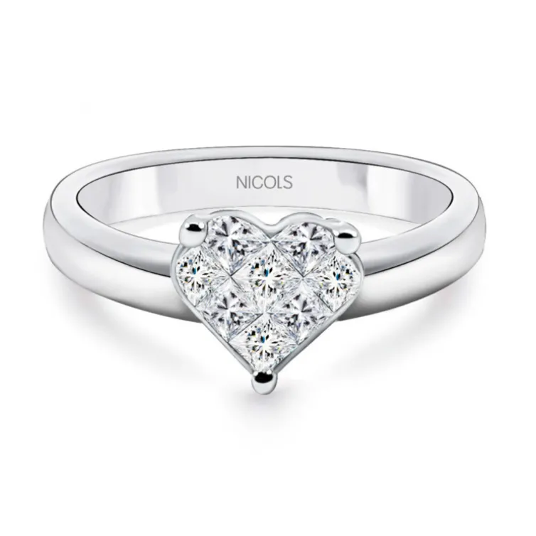 Anillo Diamantes Corazón Love 0.52