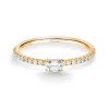 Anillo Diamantes Delphina 0.18 Talla Esmeralda Oro Amarillo