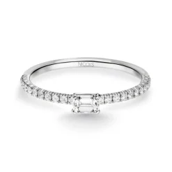 Anillo Diamantes Delphina 0.18 Talla Esmeralda Oro Blanco