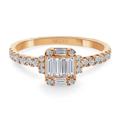 Anillo Diamantes Electra 0.58 Oro Rosa