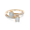Anillo Diamantes Electra 0.85 Tu Y Yo Oro Rosa