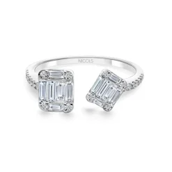 Anillo Diamantes Electra 0.65 Tu Y Yo Oro Blanco