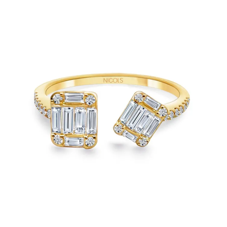 Anillo Diamantes Electra 0.65 Tu Y Yo Oro Amarillo