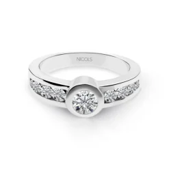 Anillo Diamantes Emily 0.75 Oro Blanco