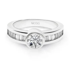 Anillo Diamantes Emily 0.85 Oro Blanco