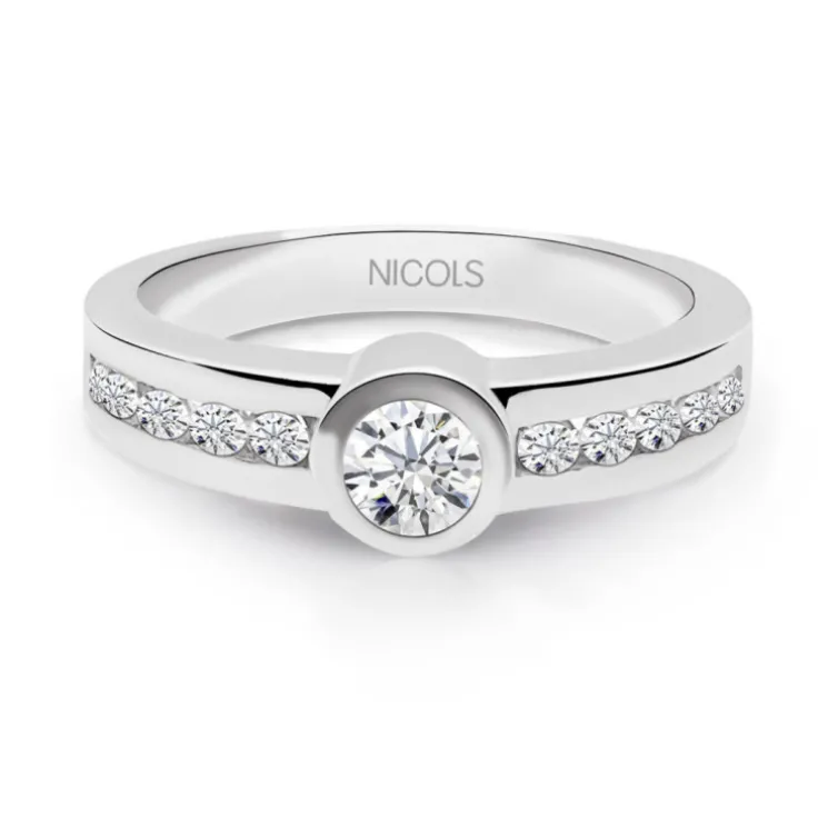 Anillo Diamantes Emily 0.50 Oro Blanco