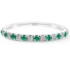 Anillo Diamantes Esmeralda Azalea 0.12 Oro Blanco